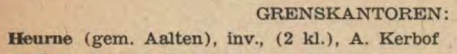 Grenskantoor Heurne (Aalten), A. Kerbof - Jaarboekje Ambtenaren Belastingdienst 1946