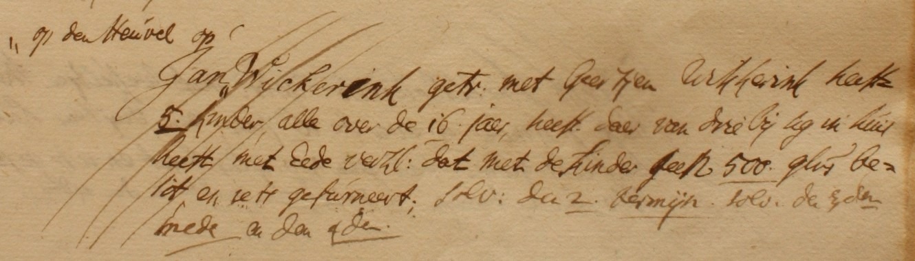 Heurne 35, Wikkerink, Liberale Gifte 1748