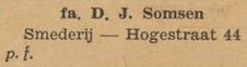 Hogestraat 44, Aalten (Smederij Somsen) - Aaltensche Courant, 30-12-1947