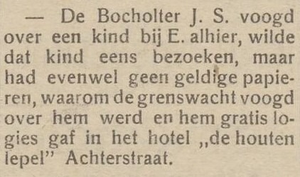 Hotel 'de Houten Lepel', Achterstraat - Aaltensche Courant, 24-10-1919