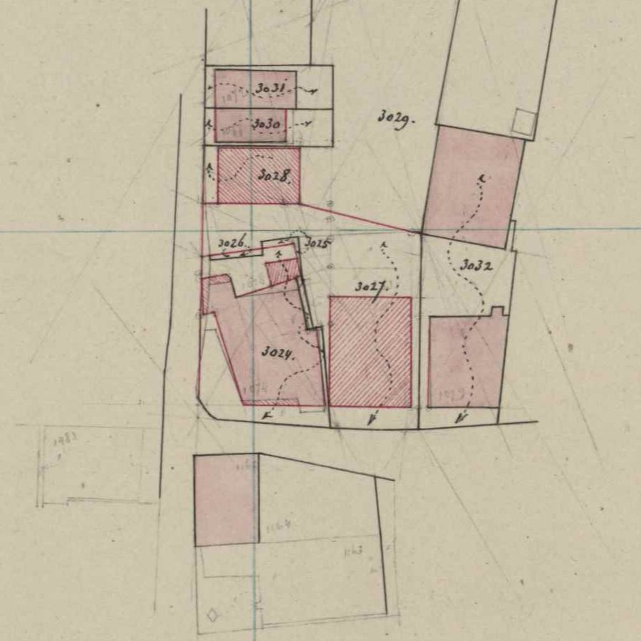 Markt-Landstraat - Fragment kadastrale kaart, 1871