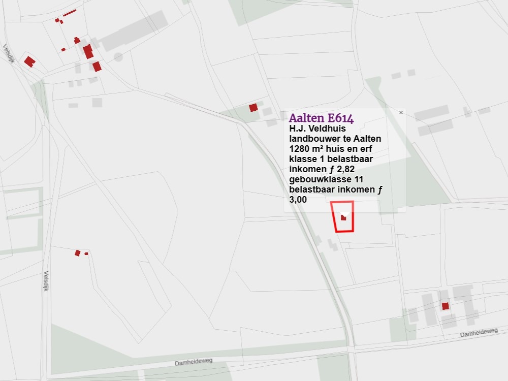 Middelkampweg 5, Heurne (Klodde) - Fragment kadastrale kaart, 1832
