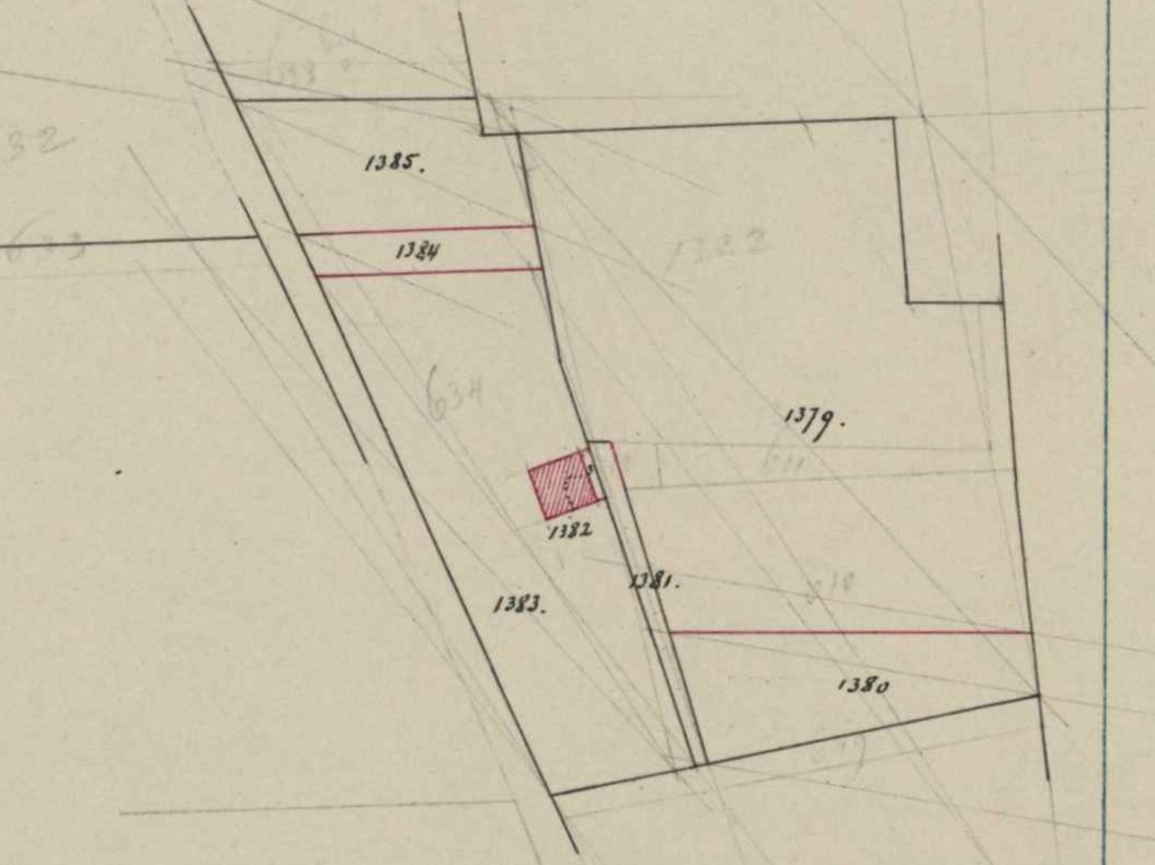 Middelkampweg 5, Heurne (Klodde) - Fragment kadastrale kaart, 1872
