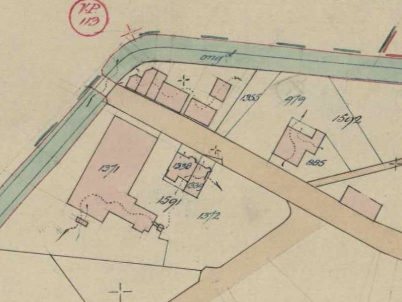 Misterstraat, Bredevoort - Fragment kadastrale kaart, 1935