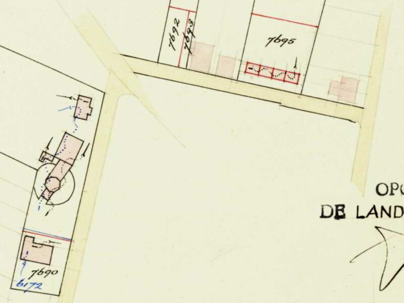 Molenstraat, Aalten - Fragment kadastrale kaart, 1952