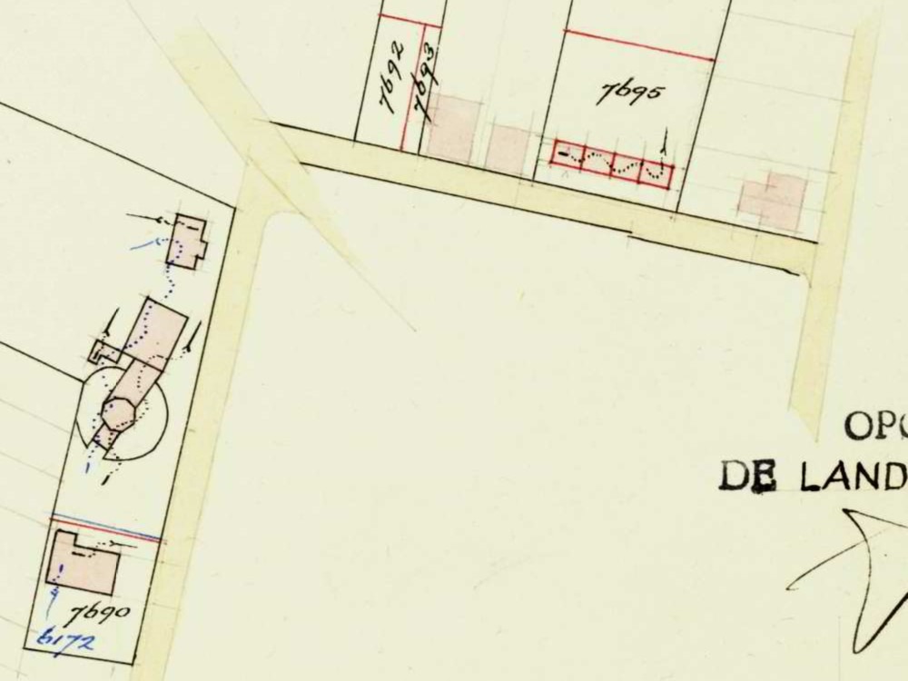 Molenstraat, Aalten - Fragment kadastrale kaart, 1952