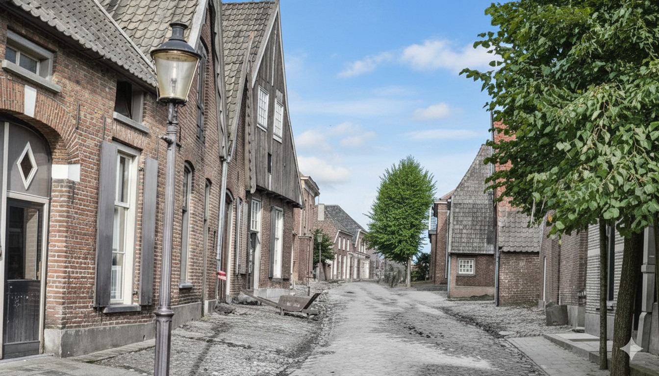 De Prinsenstraat in vroeger tijden (beeld gegenereerd met AI op basis van oude foto)