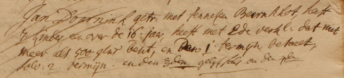 Doornink, Lintelo - Liberale Gifte 1748