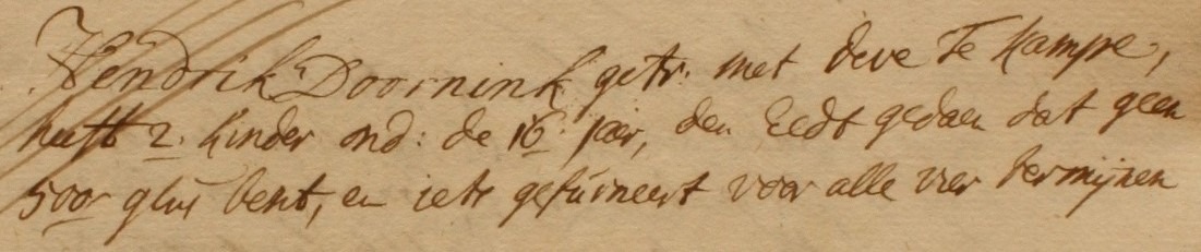 Klein Doornink, Lintelo - Liberale Gifte 1748