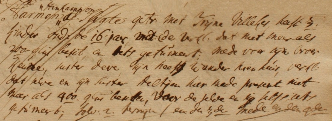 Sligte (Slichtman), Barlo - Liberale Gifte 1748