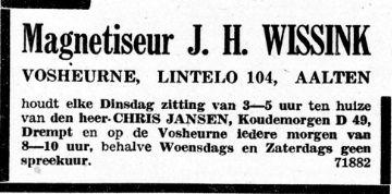 Magnetiseur J.H. Wissink, Graafschapbode, 11-10-1946