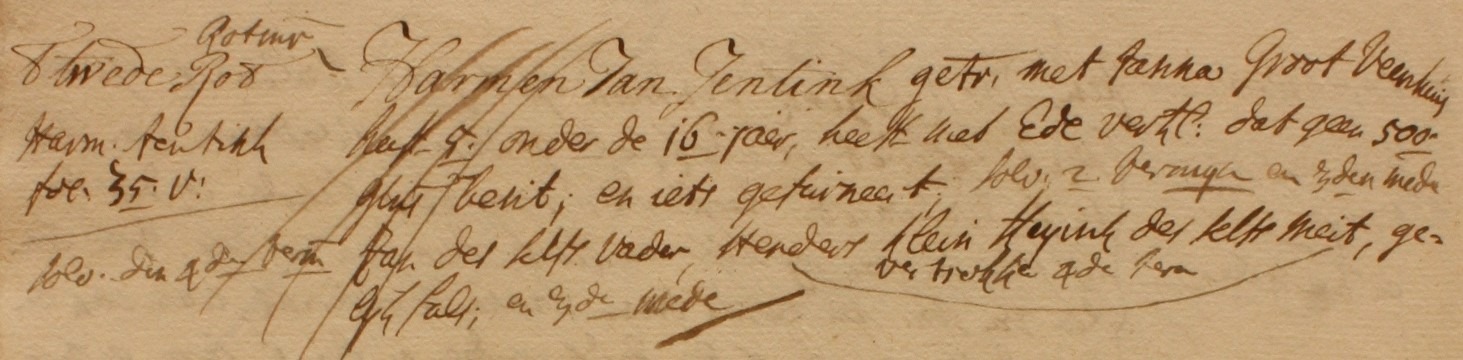 Jentink (1), Haart - Liberale Gifte 1748