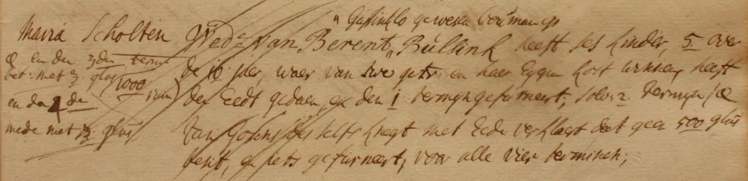 Groot Bulsink, Lintelo - Liberale Gifte 1748