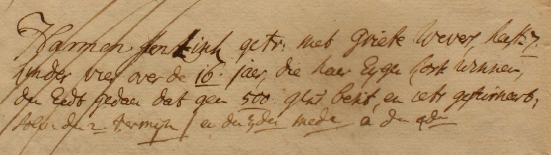 Jentink (2), Haart - Liberale Gifte 1748