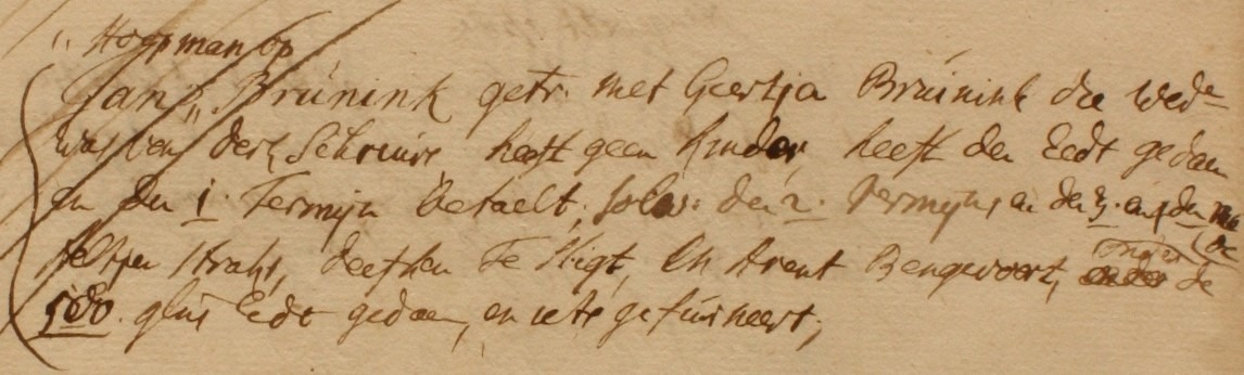 Brunink, Dale - Liberale Gifte 1748