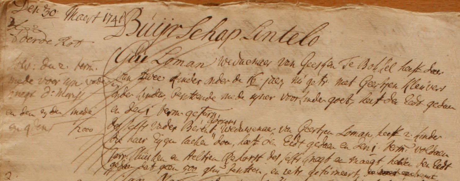 Looman, Lintelo - Liberale Gifte 1748