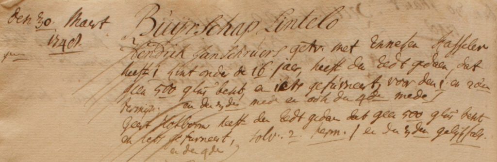 Schreurs, Lintelo - Liberale Gifte 1748