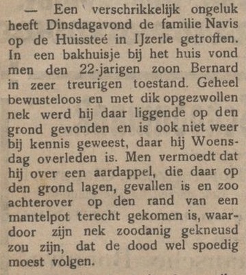 Bernard Navis, Aaltensche Courant, 10-04-1909