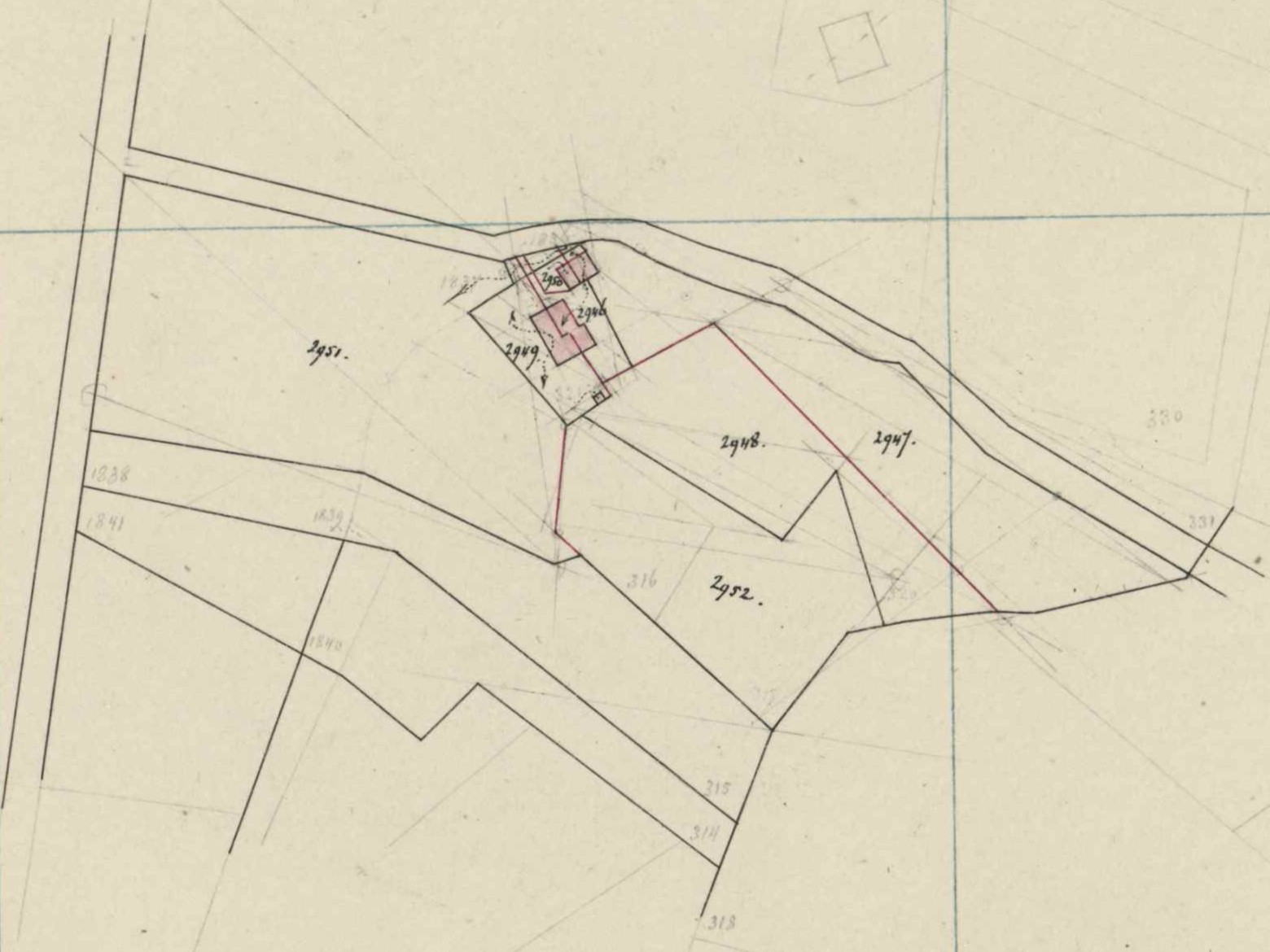 Aladnaweg 8, Dale ('t Slat) - Fragment kadastrale kaart, 1876