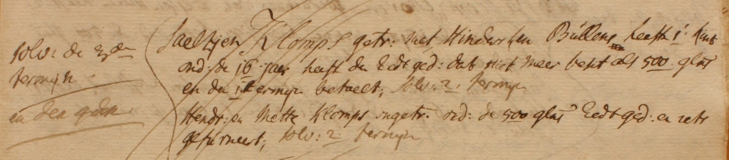 Barlo 38, Klomps, Liberale Gifte 1748