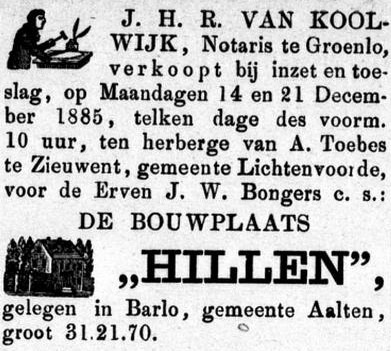 Hillen, Barlo - Graafschapbode, 05-12-1885