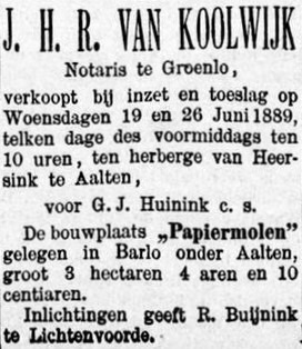 Papiermolen, Barlo - Graafschapbode, 08-06-1889