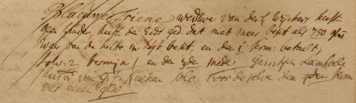 Blaauwen, Barlo - Liberale Gifte 1748