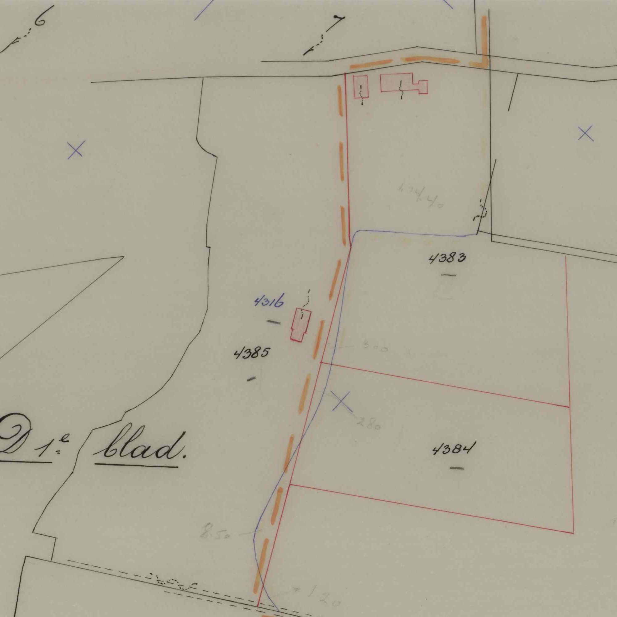 Bosheuvel-Santhof, Haart - Fragment kadastrale kaart, 1965