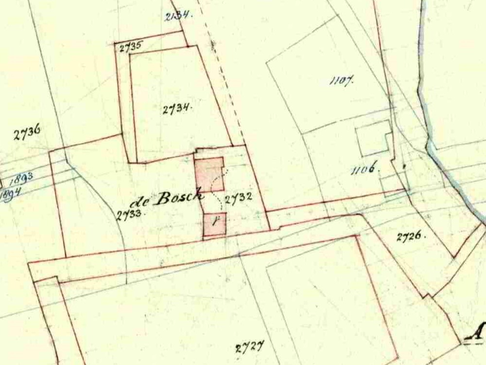Bosweg 4, Haart (Den Bosch) - Fragment kadastrale kaart, 1883