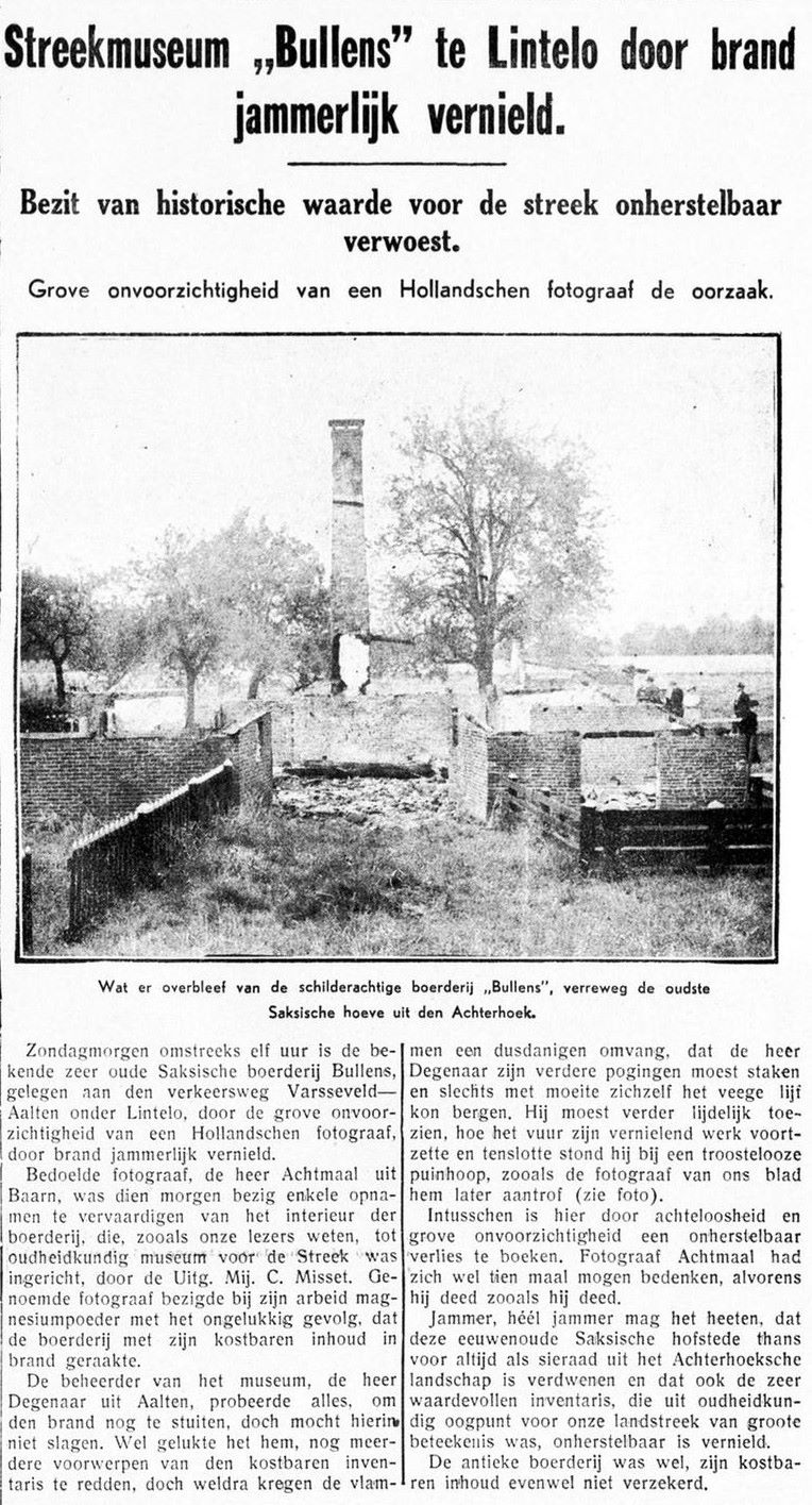 Bullens, Lintelo - Graafschapbode, 10-08-1936