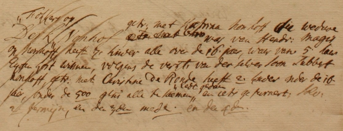 Dale 18, Nonhof, Liberale Gifte 1748