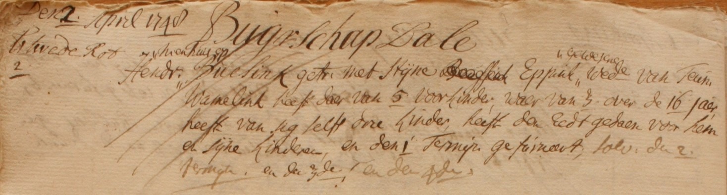 Dale 22, Beusink, Liberale Gifte 1748