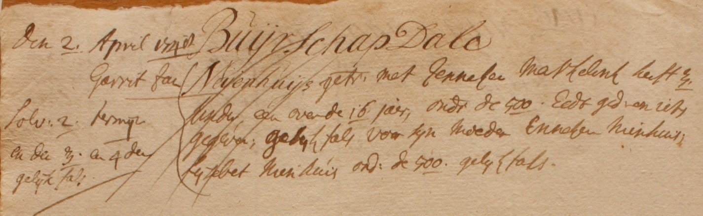 Dale 52, Nijenhuis, Liberale Gifte 1748