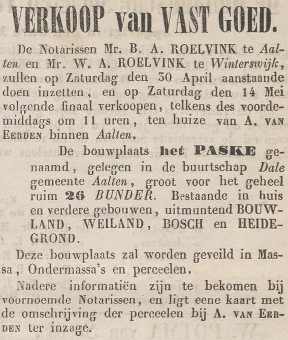 't Paske, Dale - Zutphensche Courant, 23-04-1859