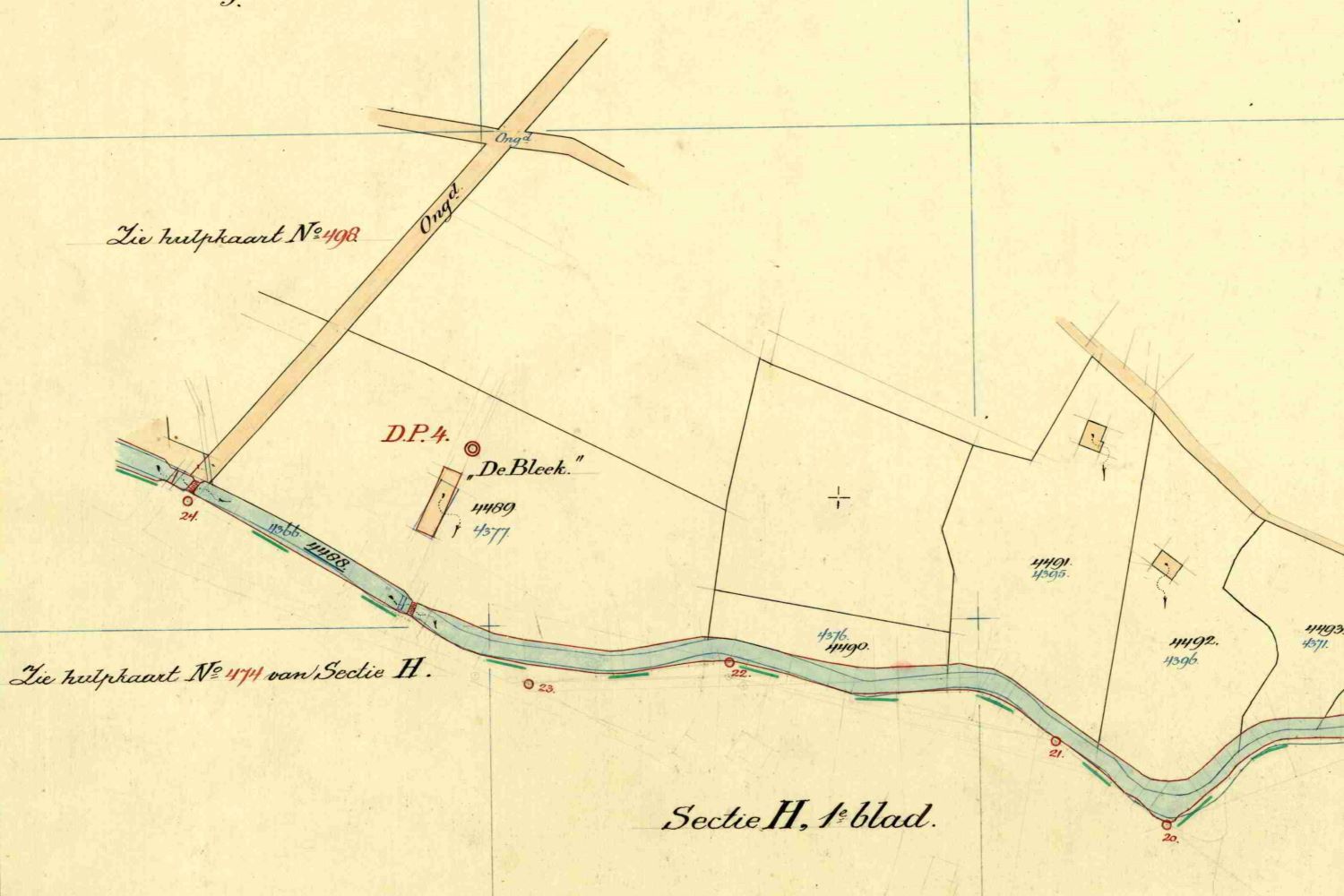 De Bleek, Dale - Fragment kadastrale kaart, 1929