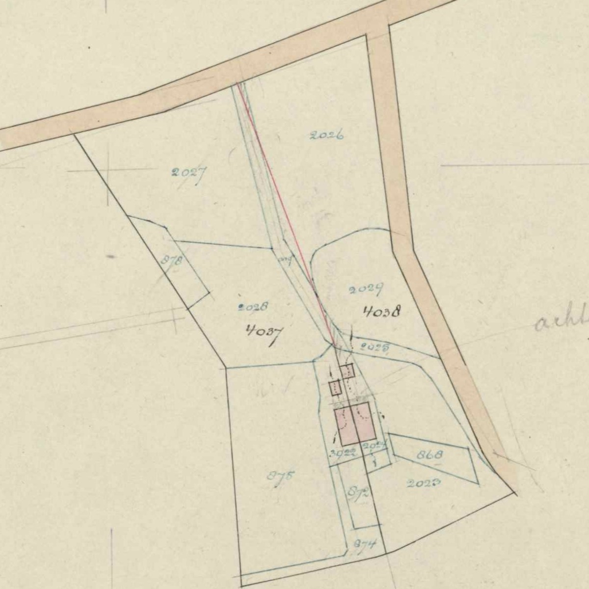 De Brake, Lintelo - Fragment kadastrale kaart, 1924