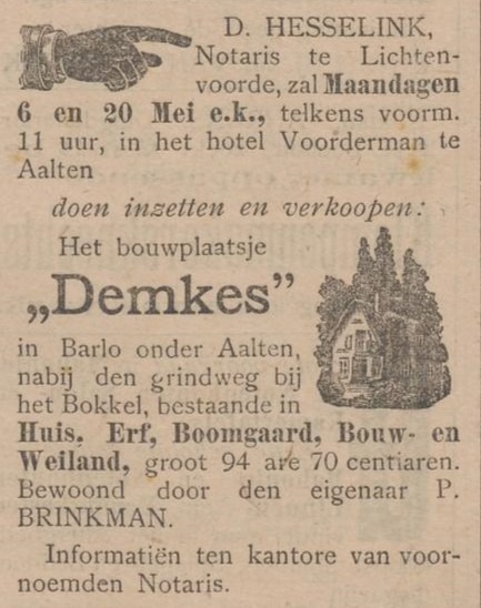 Demkes, Barlo - Aaltensche Courant, 27-04-1901