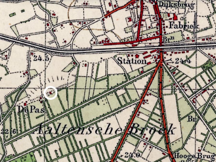 Eerste Broekdijk 100, Lintelo - Topotijdreis, 1935