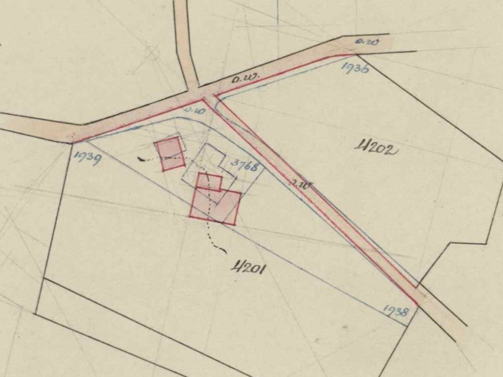 Elshoekweg 5, Dale (Peerdeboer) - Fragment kadastrale kaart, 1911