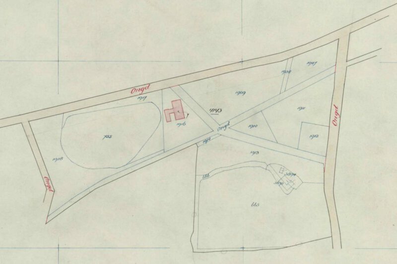 Gendringseweg 9, Lintelo (Freershof) - Fragment kadastrale kaart, 1932