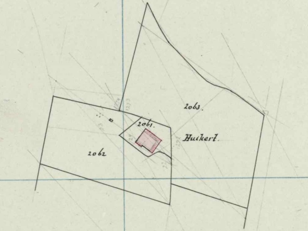 Groot Deunkweg 2, Barlo (Huikert) - Fragment kadastrale kaart (1878)