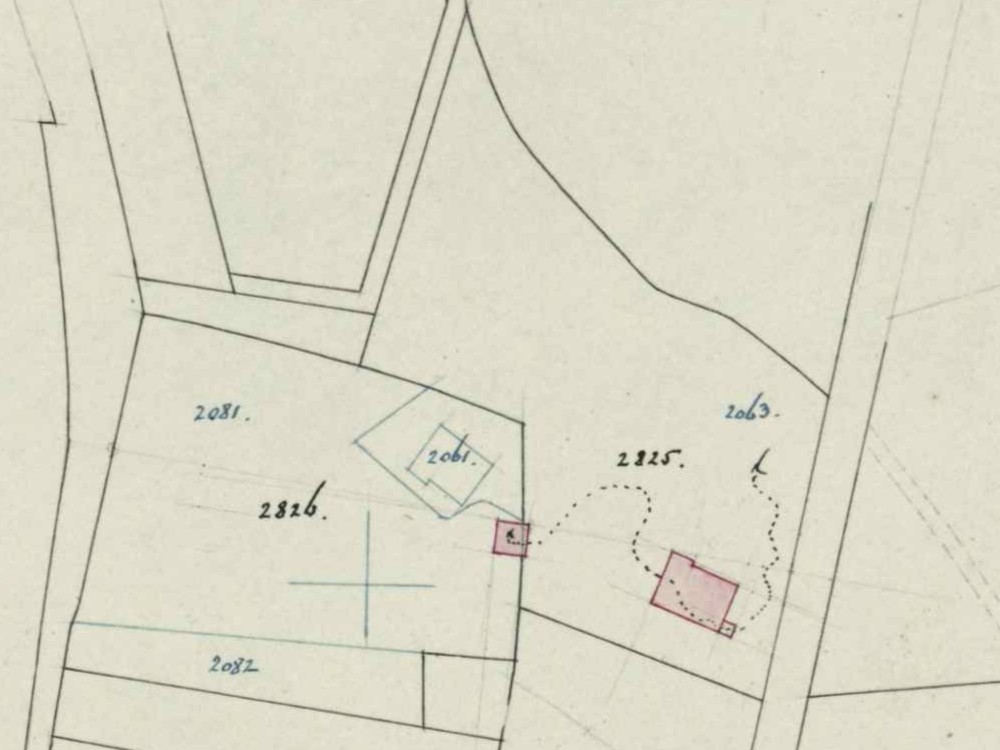 Groot Deunkweg 2, Barlo (Huikert) - Fragment kadastrale kaart (1900)