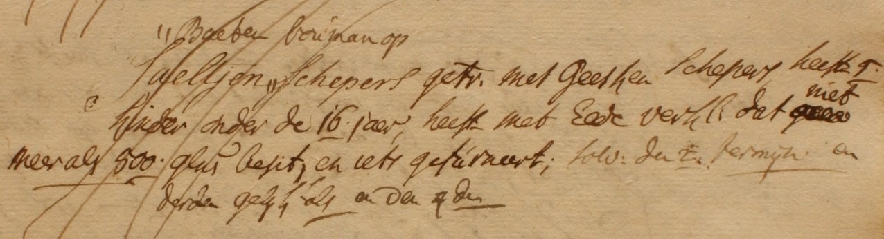 Haart 9, Schepers, Liberale Gifte 1748