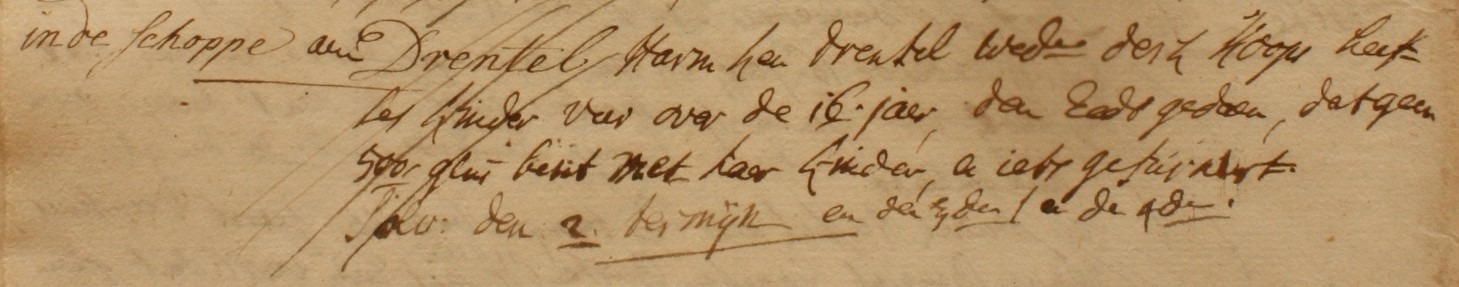 Haart 21, Drenthel Schoppe, Liberale Gifte 1748