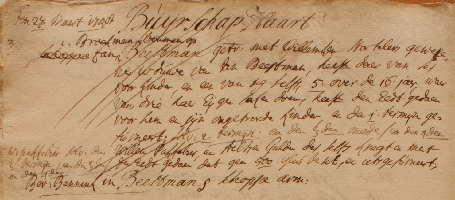 Haart 23, Beestman, Liberale Gifte 1748