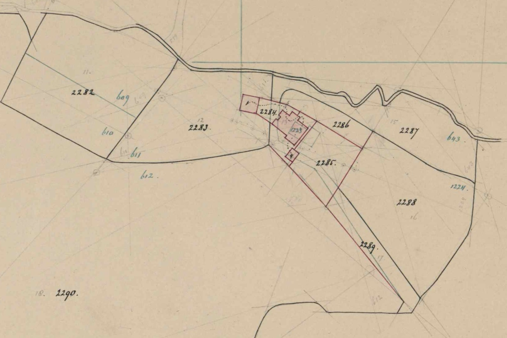 Haartseweg 21, Haart (Nieuwe Kleuver) - Fragment kadastrale kaart, 1880
