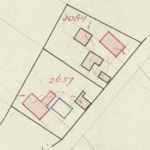 Hagtweg 9-11, IJzerlo - Fragment kadastrale kaart, 1946