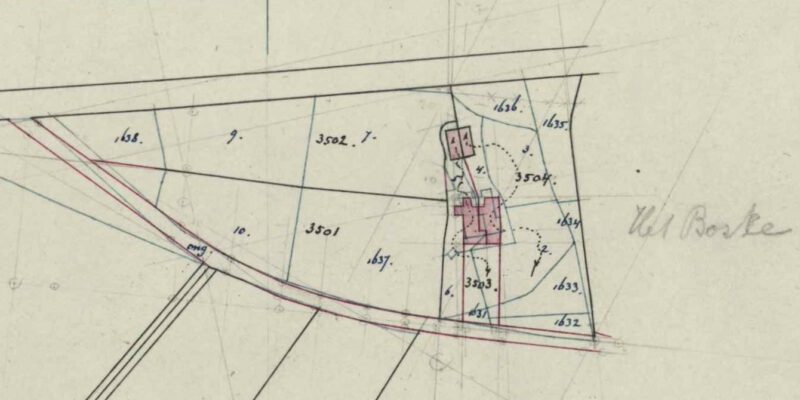 Het Boske, Lintelo - Fragment kadastrale kaart, 1892