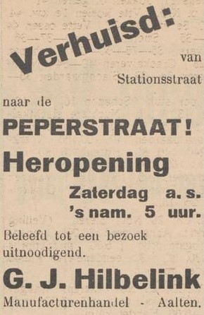 Hilbelink, Peperstraat, Aalten - De Graafschapper, 29-11-1935