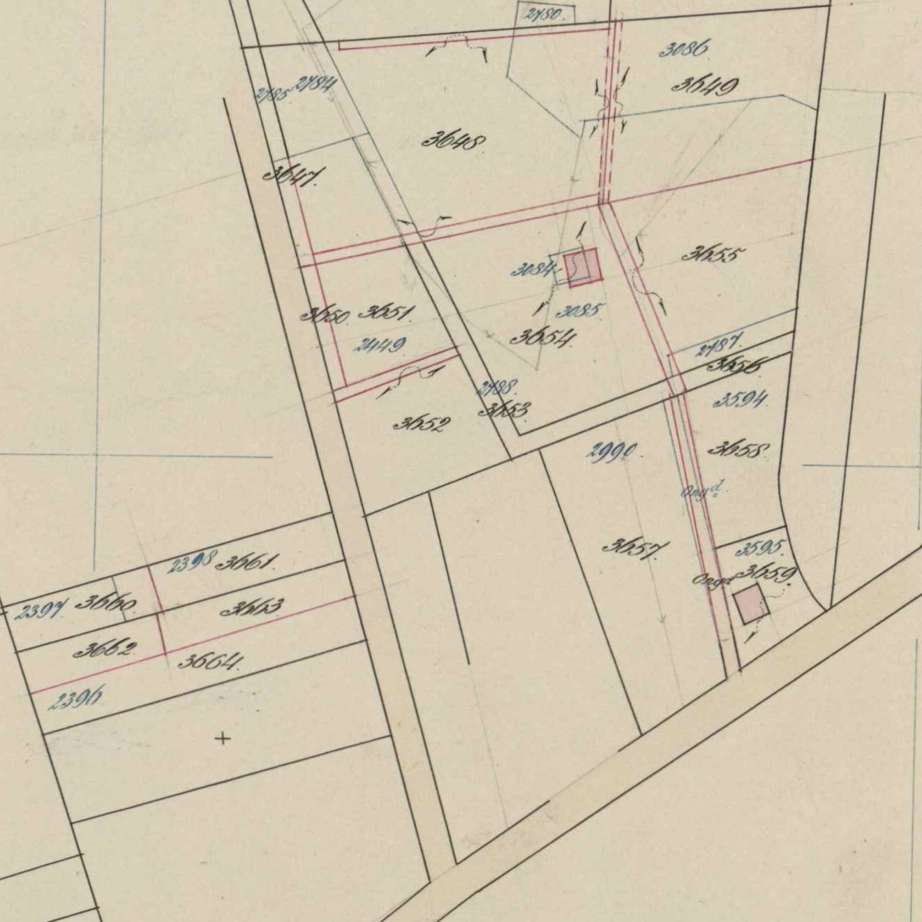 Hollenberg, Dale - Fragment kadastrale kaart, 1886